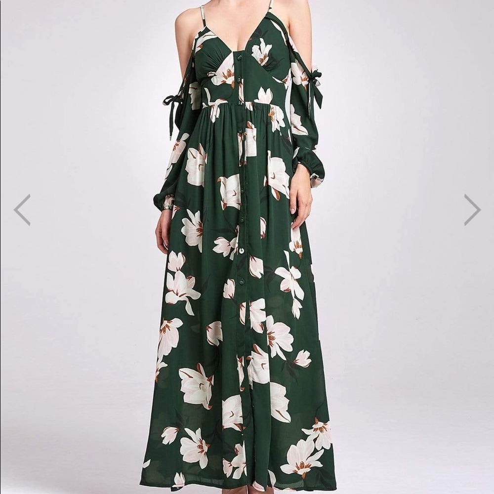 Green floral dress